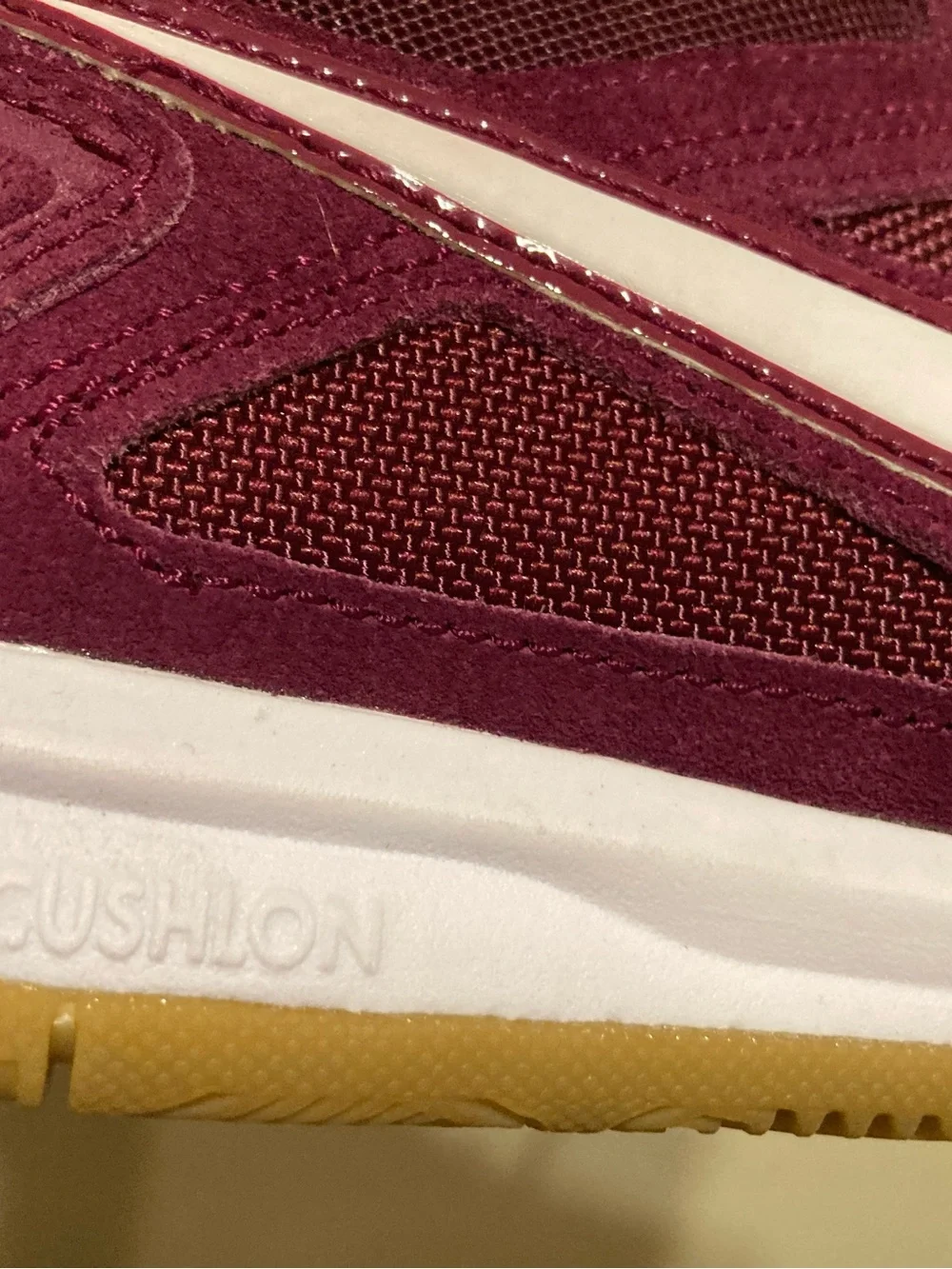 Nike Men’s Burgundy Suede Trainer with White Swoosh